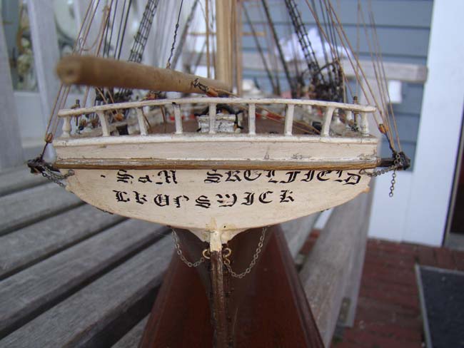 An antique model of the three-masted ship SAM SKOLFIELD built at Brunswick, Maine, in 1883 — image 2